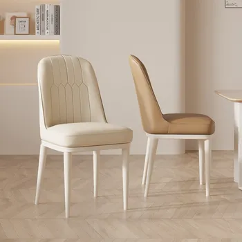 Balts Akcents Ēdamistabas Krēsli Ziemeļvalstu Kafijas Luksusa Virtuves, Ēdamistabas Krēsls Ergonomisks Dizains Cadeira Sandalye Sedie Mēbeles HD50CY