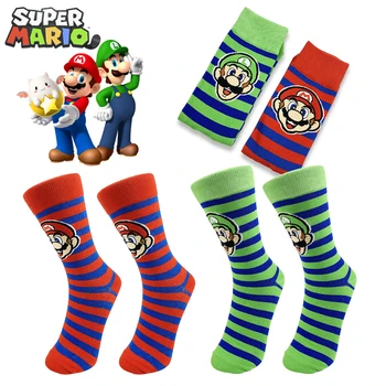 New Super Mario Bros Anime Multfilmu Personības Zeķes Gadījuma Modes Kokvilnas Smieklīgi Garas Vīriešu Zeķes Lielāka Izmēra Svītru Zeķes Vīriešiem