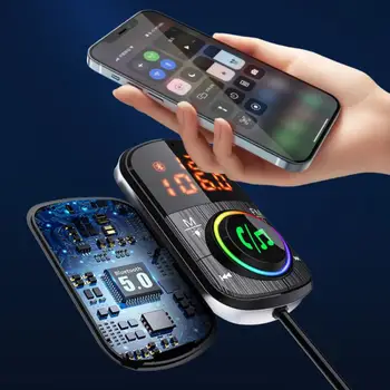FM Raidītāju Strāvas Adapteri Bluetooth Auto Uztvērējs 18W Radio, MP3 Atskaņotājs, Brīvroku sistēma, FM Modulators, Atbalsta Palīgs Siri