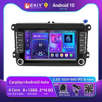 EKIY T900 2Din Android Automašīnas Radio, GPS Apple Carplay VW Volkswagen Golf, Polo Skoda Rapid Octavia Tiguan Passat b7 Jetta Stereo