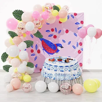 123Pcs/Komplekts Rozā Macaron Balonu Arku Komplekts Kāzu Vainags Arku Komplektu Meitenei Dzimšanas dienas svinības Dekorēšana Bērnu svētki Motīvu Dekors