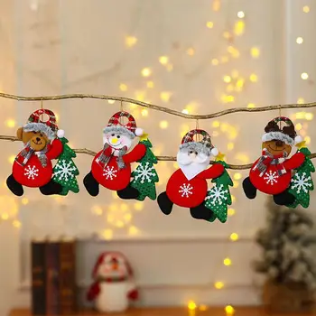 Jaunākās Ziemassvētku Plīša Lelle Rotājumi Santa Claus, Sniegavīrs Svētku Kulons Karājas Koka Aļņa Puse Rotājumi, Dekori Jaunu Ziemassvētki H5I2
