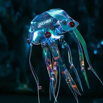 DIY Metāla Medūzas Montāža Modeļa Komplekta Manta Rays / Jūrasvelni Mehāniskās Laternu Zivju 3D Puzzle Kiberpanku Rotaļlietas Bērniem Pieaugušajiem