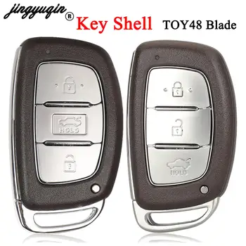 jingyuqin 3 Pogas Tālvadības Auto Atslēgu Apvalks Gadījumā Par Hyundai IX35 Rena MISTRA Elantra Fob Neslīpēts Toy48 Asmens Nomaiņa