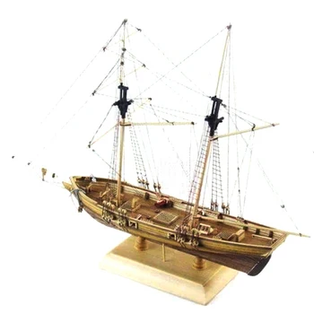 1pc Montessori 1:70 Koka Kuģa Modelis DIY Kuģu Montāžas Modelis Komplekti, Klasiskā Roku darbs, Koka Buru Laivu, Bērnu Rotaļlietas, Dāvanu