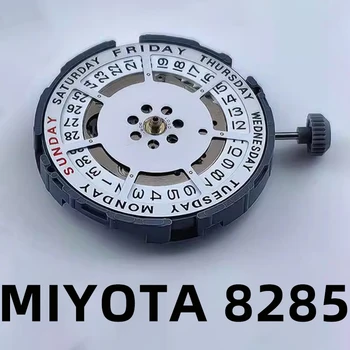 MIYOTA 8285 kustība, augšējā un apakšējā dubultā kalendārs balta 8285 mehāniskās kustības pulksteņa mehānismu daļas
