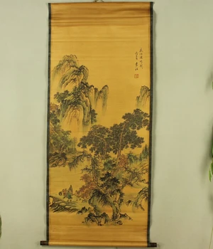 Antīko glezniecību tradicionālās Ķīnas Juaņa Jiang zvejas krāsošana ritiniet glezniecība,vecā papīra krāsošana