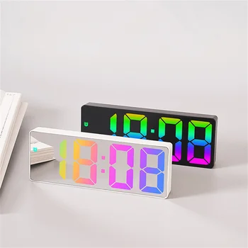 Vienkārši Modes Digitālais Modinātājs Krāsu, Fontiem, LED modinātājpulkstenis Guļamistaba Elektronisko LED Desktop Pulkstenis