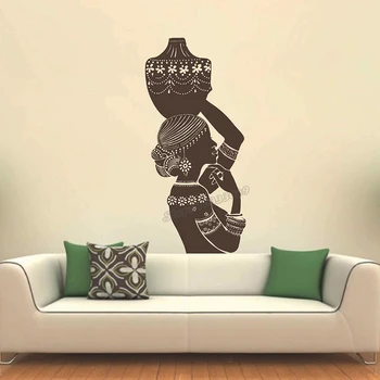 Āfrikas sieviete, sienas uzlīmes Afro sieviete Frizūra Āfrikas stila Sienas Uzlīmes, Frizūra, Vinila Decals Mājas Mākslas Istabas Interjeru Izmantot B219