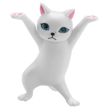 Deju Kaķis Bezvadu Austiņu Stāvēt Pildspalvu Turētājs Austiņu Turētājs AirPods 1&2 un Pro Desktop Displejs (Balts)