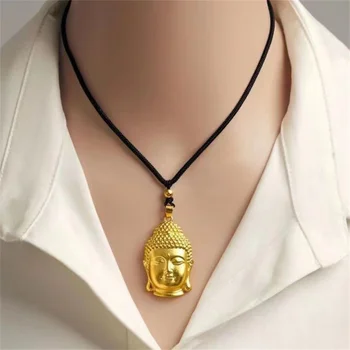 1Pc Anniyo Budistu Guanyin Kulons, Kaklarota, Zelta Pārklājumu Ķīniešu Stilu, Ornamentu, Maitreja Buda Amuletu Hinduisms Piederumi