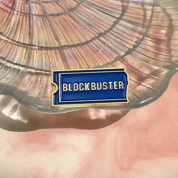 Blockbuster Video Logo Emaljas Adatas, kas Pielāgota Rock Mūzikas singlu Piespraudes Atloks, Nozīmītes Smieklīgi Rotaslietas Dāvanu faniem Draugiem