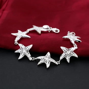 Iela tendence 925 sterling Silver Diezgan starfish Aproces Sieviešu Modes Kāzu svinības, Ziemassvētku Dāvanas, zīmoli, smalkas Rotaslietas