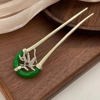Klasisks Matu Bambusa Stick Formas U-formas Matadatu Chopstick Vintage Sakausējuma Tiaras Ķīnas Hanfu Matu Piederumus, Retro Rotaslietas