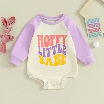 Infant Baby Girl Sporta Krekls Romper Apaļu Kakla Garām Piedurknēm Toddler Apģērbi