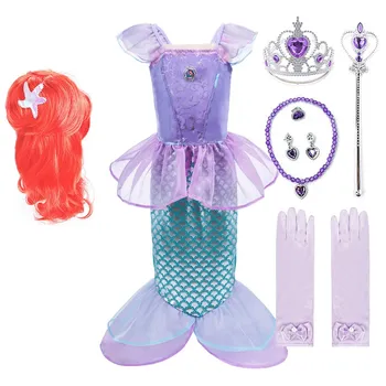 Meitenes Mazā Nāriņa Princese Kleita Bērni Ariel Halloween Kostīmu Vasaras Bērnu Karnevāla Dzimšanas Dienas Svinības Fancy Dress Up Drēbes