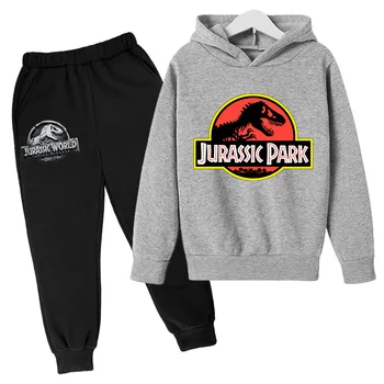 2023 zēnu Apģērbu Komplekti Jurassic Pasaules Hoodies Topi +Bikses 2pcs Set 4-14 Gadiem Dzimšanas dienā, Uzvalks, Zēnu Kostīmi, Treniņtērpi
