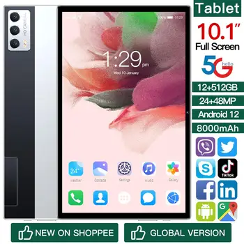 Android 12 Tablet PC X11 Pro 10.1 Collu HD Ekrāns ATMIŅA:6/8/12 GB-ROM:128/256/512 GB Ar Tastatūras Atbalsts, Dubultā Karti 10 Core 8000mA