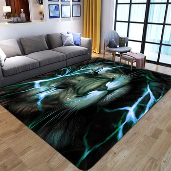 3D Drukas Zibens Lauva Dzīvnieku Dzīvojamās Istabas Paklāji Mājās Decortion Doormat Gaitenis Guļamistaba Gultas Dīvāns paklājos Mīksto Grīdas Paklāji
