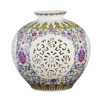 Keramikas Vāze Apdare, Dzīvojamā Istaba Ziedu Kompozīcijas, Pastelis Dobi Porcelāna Mūsdienu Ķīniešu Stila Mēbelēm Vīna