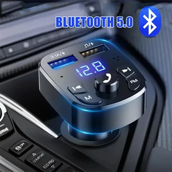 Fm Raidītājs Bluetooth Automašīnas Adapteris Auto Atskaņotāja Lādētāju Ātri 3.0 Dual USB Voltmetrs Aux 12V 24V Auto Elektronika Aksesuāri