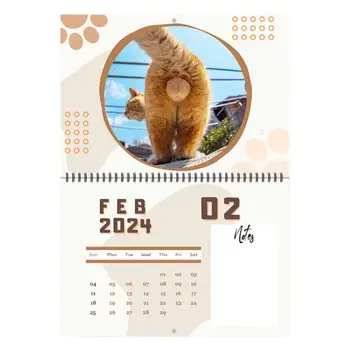 Kaķis, Bet Caurums Kalendāra Ģimenes Planner Kalendāra 2024. Gadam Smieklīgi Kaķi Un Gudrs Kaķis Fotogrāfijas Ikmēneša Sienas Kalendāru Dzīvnieku Mīļotājiem