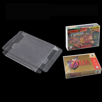 1GB Skaidri Pārredzama Spēle Kasetne BoxSNES N64 Kasetnes Kārbas Aizsargs