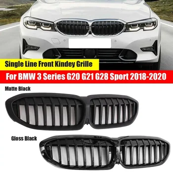 2GAB Auto stils Vidējā reste BMW 3. Sērijas G20 G21 2018-2020 ABS plastmasas priekšējais bamperis grils Auto Centrs Režģi, vertikālu joslu