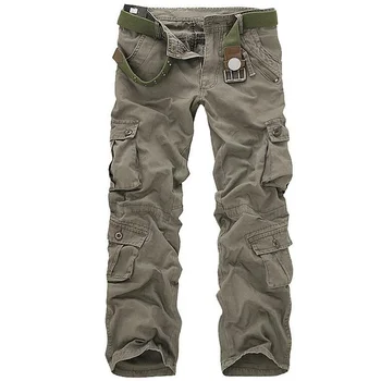 Vīrieši Taktiskā Militārā Bikses Vīriešu Ikdienas Multi-kabatas ar Lencēm Vaļīgi Stila Bikses Vīriešu Modes Kravas Outwear Kamuflāžas Bikses
