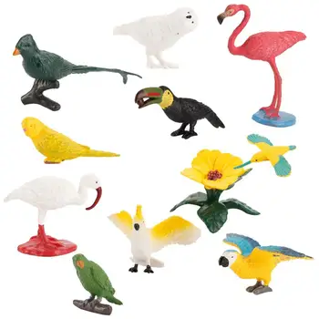 10pcs Modelis Papagailis Flamingo Macaw Izglītības Ornamenti, Cietie Dzīvnieku
