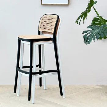 Uzņemšanas Relaksējošu Bāra Krēsli Rotangpalmas NordicRestaurant Viegls, Antikvariāts, Bāra Krēsli Vintage Baltās krāsas Metāla Sillas Bāra Krēsli XT