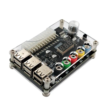 24Pin ATX Barošanas Starplaikos Padome Strāvas Modulis Adapteris Savienotājs Regulējams Sprieguma Slēdzis 6 Ports USB 2.0 Izturīgs, Viegli Uzstādīt