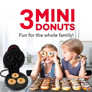 Elektriskā Donut Mašīna Non-Stick Pārklājumu Virtuves Donut Maker Mini 3 Donut Maker Bērnu Uzkodas Deserti, Brokastu ES Plug