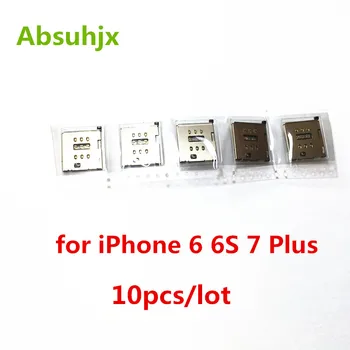 Absuhjx 10pcs SIM Kartes ligzda Turētājs Kārba Slots iPhone 6S 7 8 6 Plus 6G 7P X XS SIM Lasītājs Rezerves Daļas
