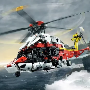 JAUNS STOCK Tehniskie Airbus H175 Glābšanas Helikopteru 42145 Modeļa Veidošanas Bloku Ķieģeļu Rotaļlietas Bērniem Dāvanu Motorizētie Funkcijas