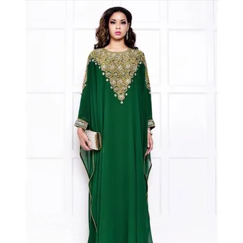 Zaļā Īpašu Maroka Dubaija Gara Kleita Kleita Ir Ļoti Grezna Garo Kleitu Modes Tendencēm