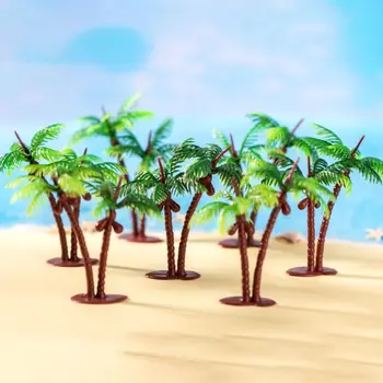 Palmu Koka Imitācijas Kokosriekstu Koka Rotājumi Mikro Ainava, Pludmale, Smilšu Tabula Ainavu Modelis Bonsai Amatniecības Mini Dekorācijas