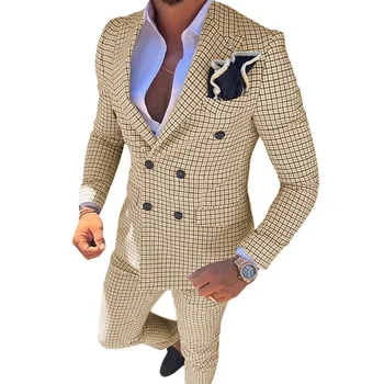 Vīriešu Uzvalks divdaļīga Slim Fit Uzvalks Kopums, Biznesa korejiešu Versiju, Vīriešu Uzvalku Komplekts